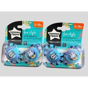 Tommee Tippee Fun Style Pacifiers 6-18m Orthodontic BPA Free 4 Count (2 Packs)